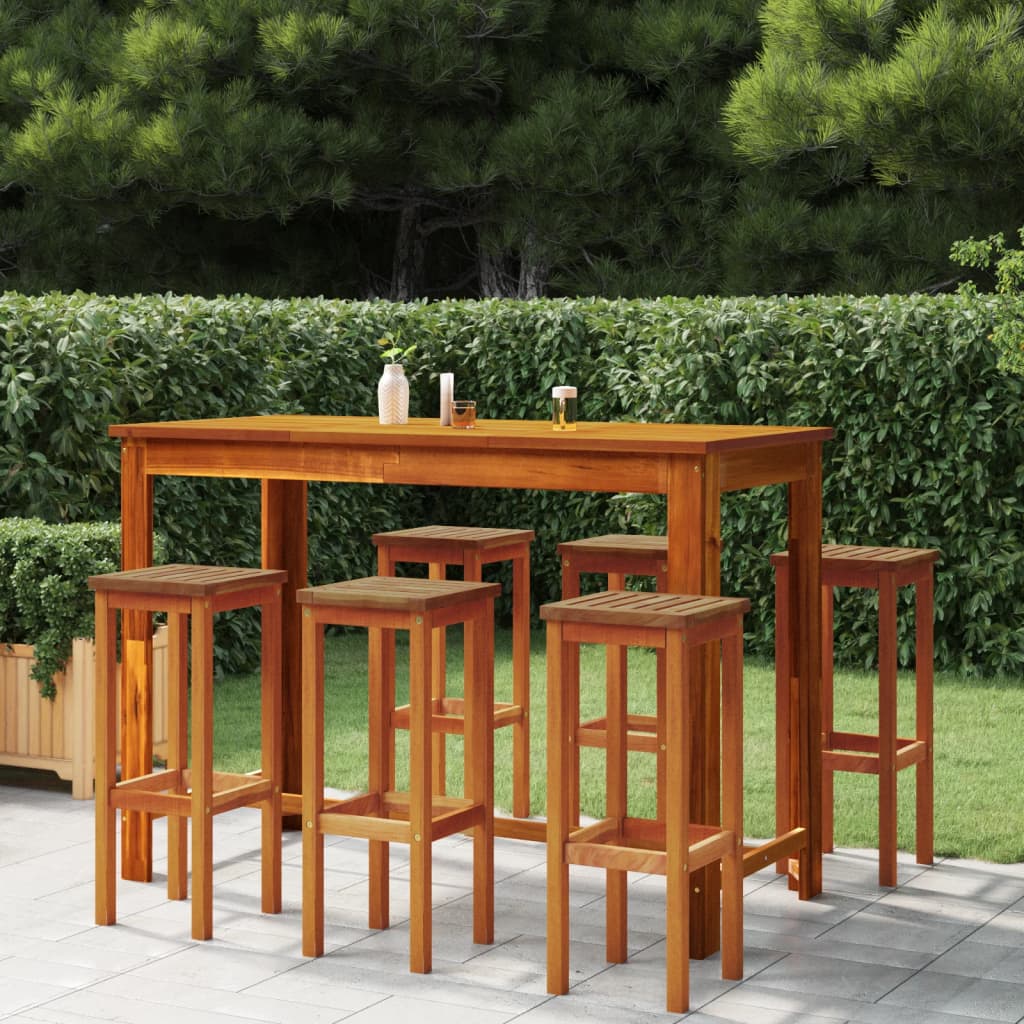 vidaXL Bar Stools 6 pcs Solid Acacia Wood
