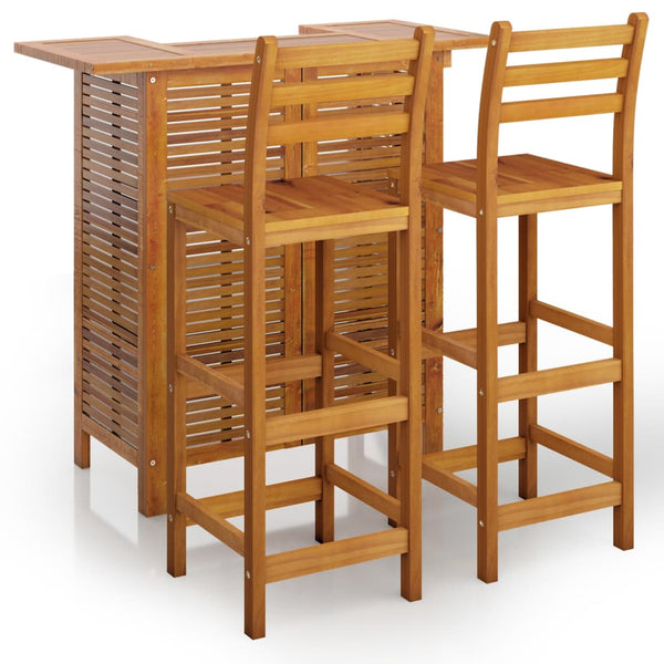 vidaXL 3-Piece Garden Bar Set Solid Acacia Wood
