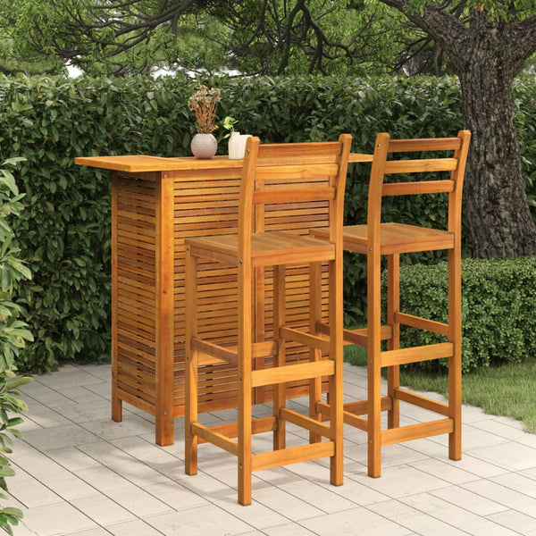 vidaXL 3-Piece Garden Bar Set Solid Acacia Wood