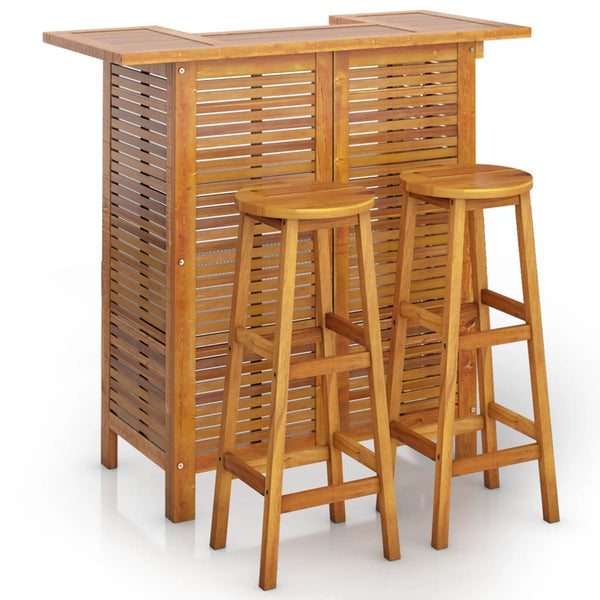vidaXL 3-Piece Garden Bar Set Solid Acacia Wood