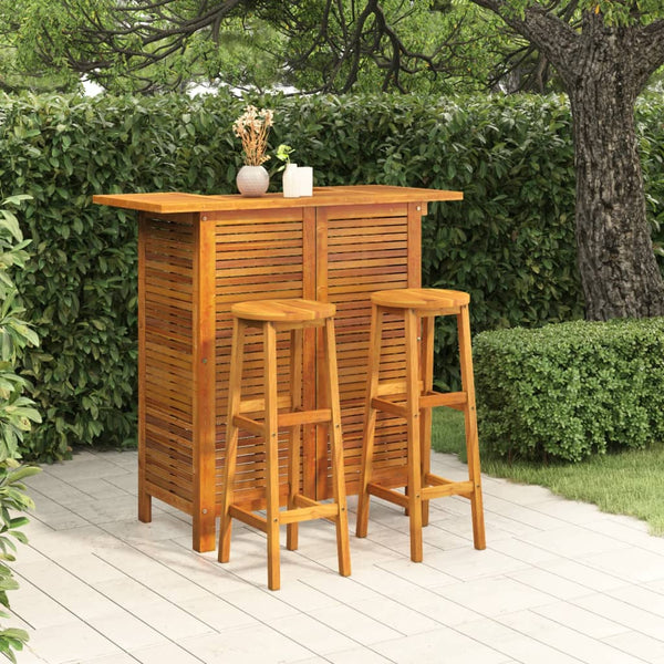 vidaXL 3-Piece Garden Bar Set Solid Acacia Wood