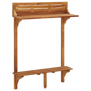 vidaXL 3-Piece Balcony Bar Set Solid Acacia Wood