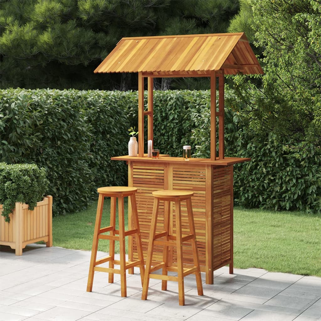 vidaXL 3-Piece Garden Bar Set Solid Acacia Wood