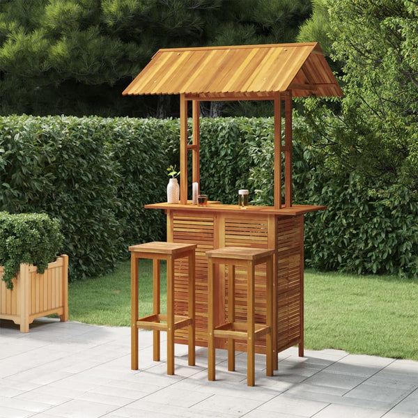 vidaXL 3-Piece Garden Bar Set Solid Acacia Wood