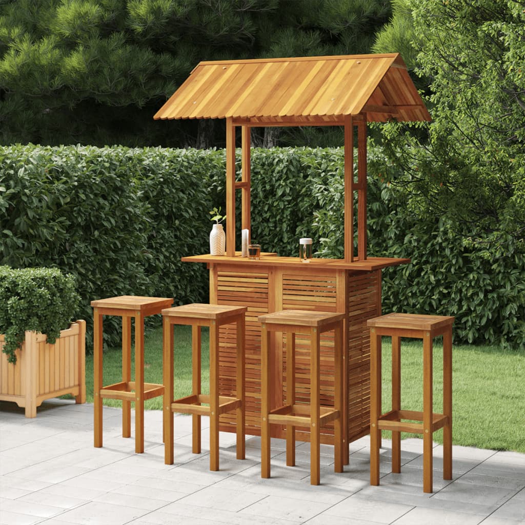 vidaXL 5-Piece Acacia Wood Garden Bar Set