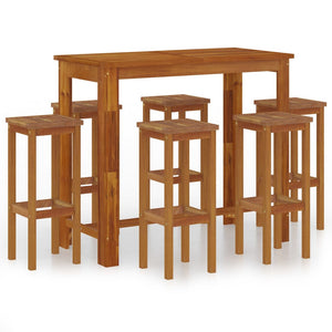 vidaXL 7-Piece Garden Bar Set Solid Acacia Wood