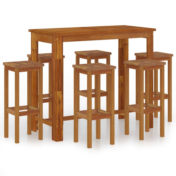 vidaXL 7-Piece Garden Bar Set Solid Acacia Wood