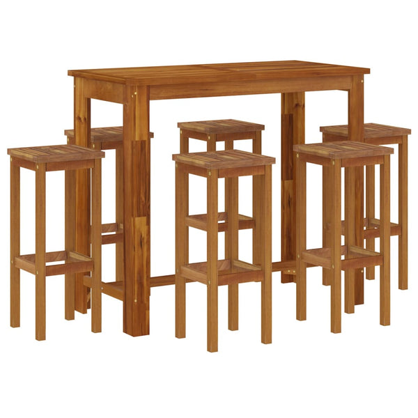 vidaXL 7-Piece Garden Bar Set Solid Acacia Wood