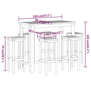vidaXL 7-Piece Garden Bar Set Solid Acacia Wood