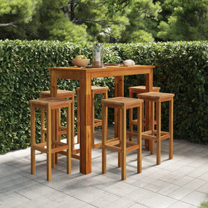 vidaXL 7-Piece Garden Bar Set Solid Acacia Wood