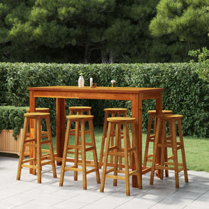 vidaXL 9-piece Outdoor Bar Set Solid Acacia Wood