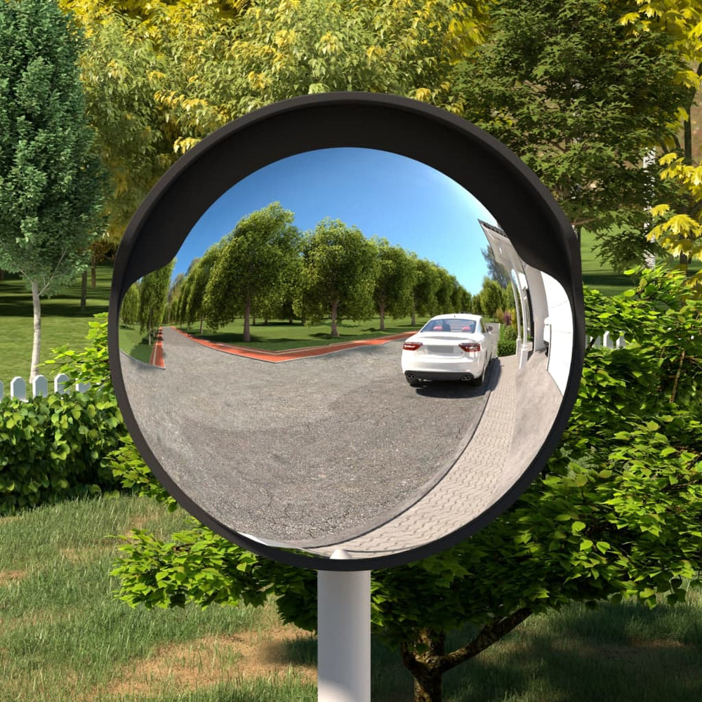 vidaXL Convex Outdoor Traffic Mirror Black Ø45 cm Polycarbonate