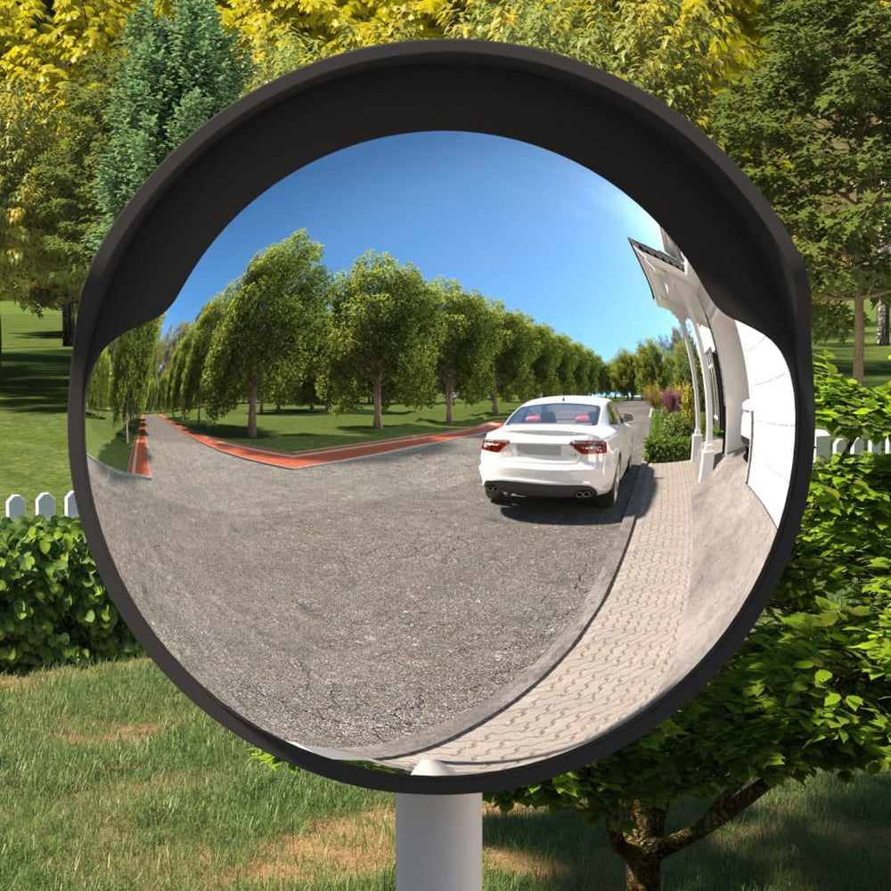 vidaXL Convex Outdoor Traffic Mirror Black Ø60 cm Polycarbonate