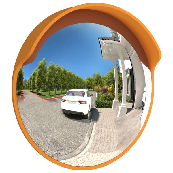 vidaXL Outdoor Convex Traffic Mirror Orange Ø30 cm Polycarbonate