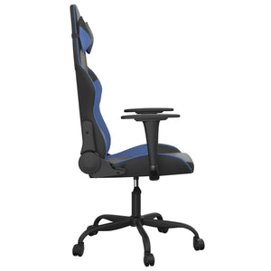 vidaXL Gaming Chair with Massage Function Black and Blue Faux Leather