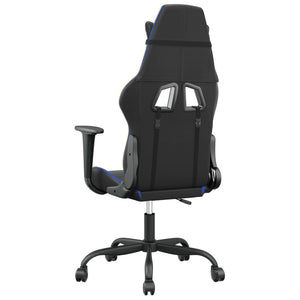 vidaXL Gaming Chair with Massage Function Black and Blue Faux Leather