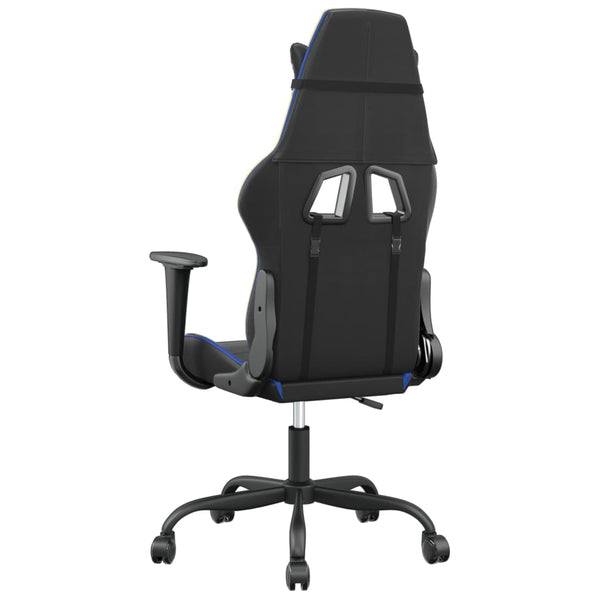 vidaXL Gaming Chair with Massage Function Black and Blue Faux Leather