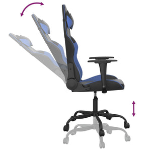 vidaXL Gaming Chair with Massage Function Black and Blue Faux Leather