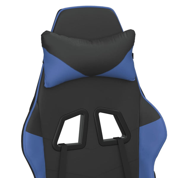 vidaXL Gaming Chair with Massage Function Black and Blue Faux Leather