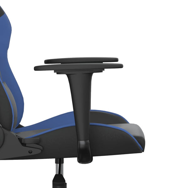 vidaXL Gaming Chair with Massage Function Black and Blue Faux Leather