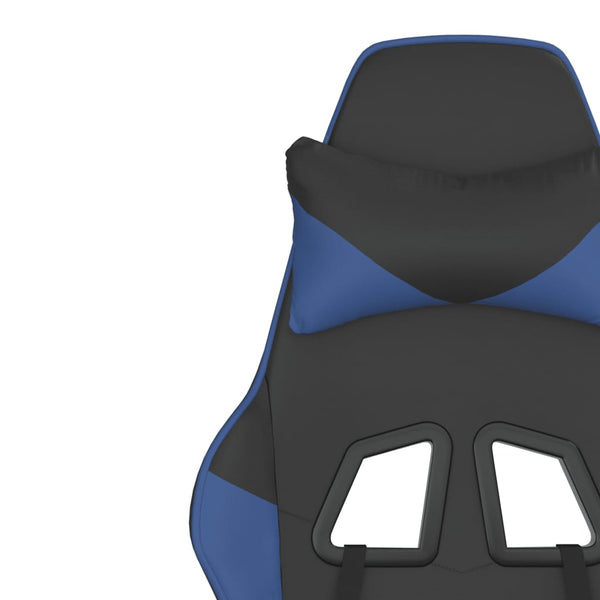 vidaXL Gaming Chair with Massage Function Black and Blue Faux Leather