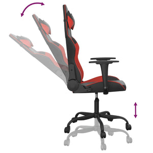 vidaXL Gaming Chair with Massage Function Black and Red Faux Leather
