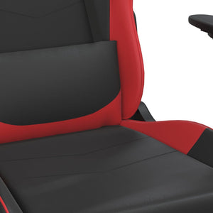 vidaXL Gaming Chair with Massage Function Black and Red Faux Leather