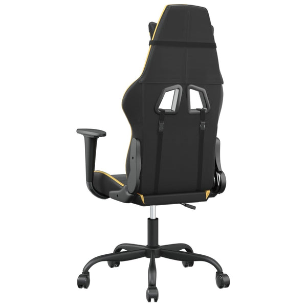 vidaXL Gaming Chair with Massage Function Black & Gold Faux Leather