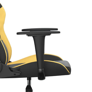 vidaXL Gaming Chair with Massage Function Black & Gold Faux Leather