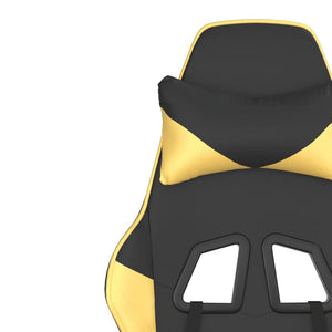 vidaXL Gaming Chair with Massage Function Black & Gold Faux Leather