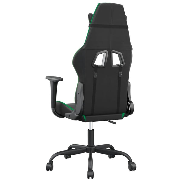 vidaXL Gaming Chair with Massage Function Black and Green Faux Leather