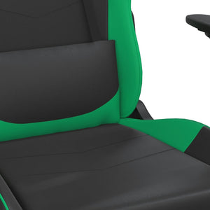 vidaXL Gaming Chair with Massage Function Black and Green Faux Leather