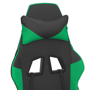 vidaXL Gaming Chair with Massage Function Black and Green Faux Leather
