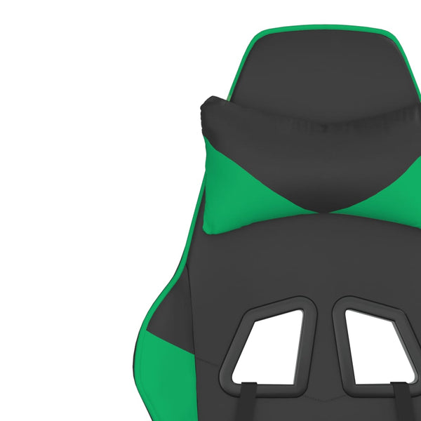 vidaXL Gaming Chair with Massage Function Black and Green Faux Leather
