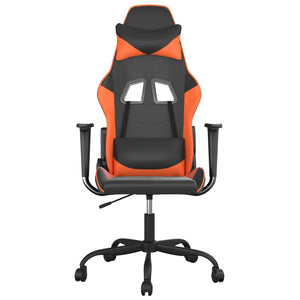 vidaXL Gaming Chair with Massage Function Black and Orange Faux Leather