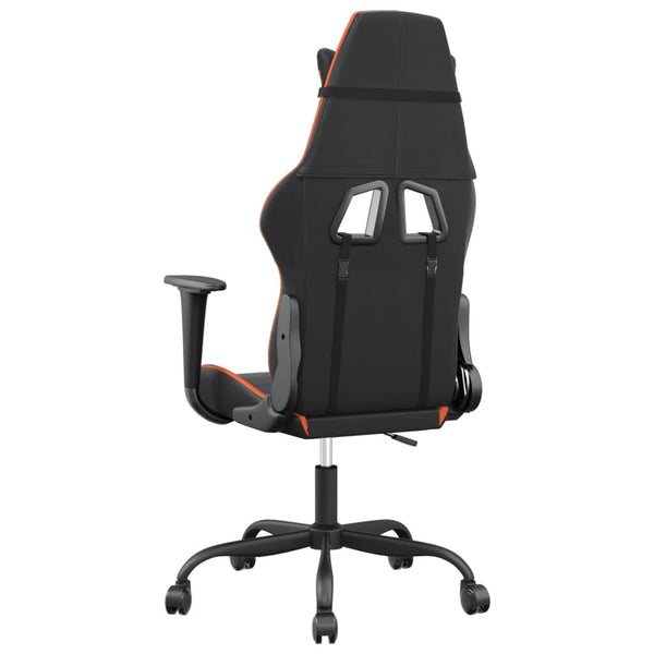 vidaXL Gaming Chair with Massage Function Black and Orange Faux Leather
