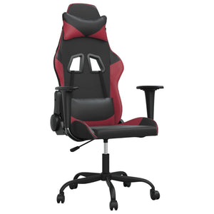 vidaXL Gaming Chair with Massage Function Black and Burgundy Faux Leather