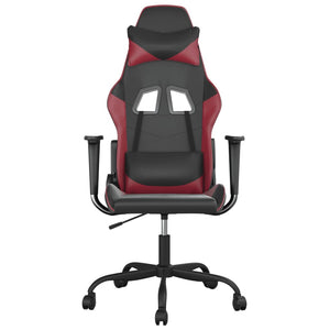 vidaXL Gaming Chair with Massage Function Black and Burgundy Faux Leather