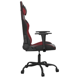 vidaXL Gaming Chair with Massage Function Black and Burgundy Faux Leather