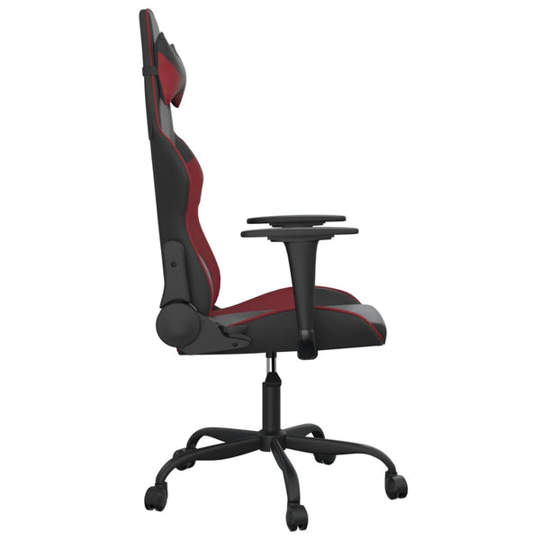 vidaXL Gaming Chair with Massage Function Black and Burgundy Faux Leather