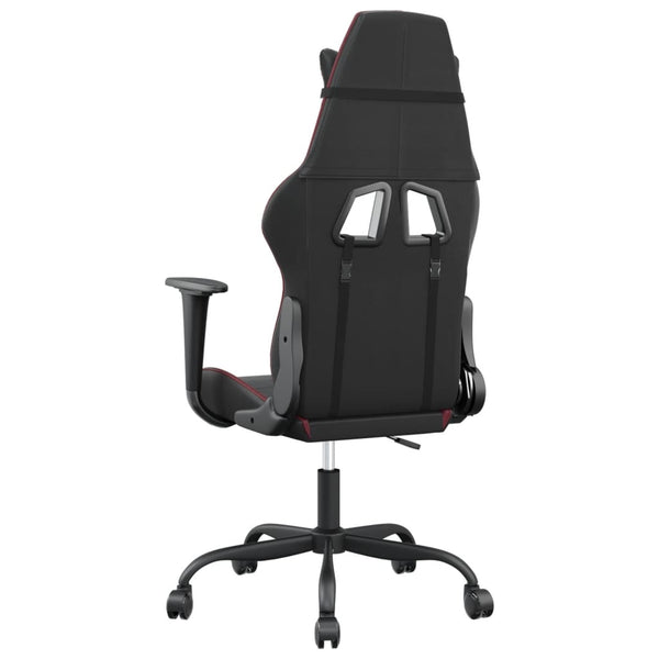 vidaXL Gaming Chair with Massage Function Black and Burgundy Faux Leather