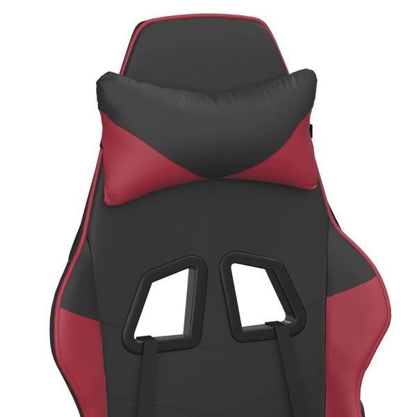 vidaXL Gaming Chair with Massage Function Black and Burgundy Faux Leather