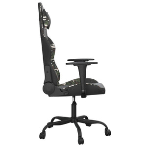 vidaXL Gaming Chair with Massage Function Black Camouflage Faux Leather