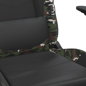 vidaXL Gaming Chair with Massage Function Black Camouflage Faux Leather
