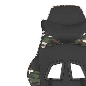 vidaXL Gaming Chair with Massage Function Black Camouflage Faux Leather