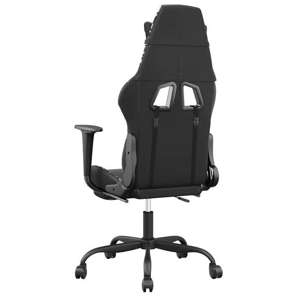 vidaXL Gaming Chair with Massage Footrest Black Camouflage Faux Leather