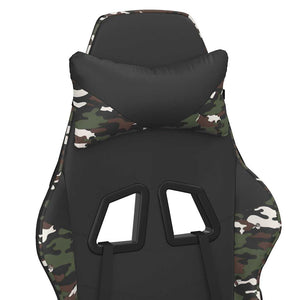 vidaXL Gaming Chair with Massage Footrest Black Camouflage Faux Leather