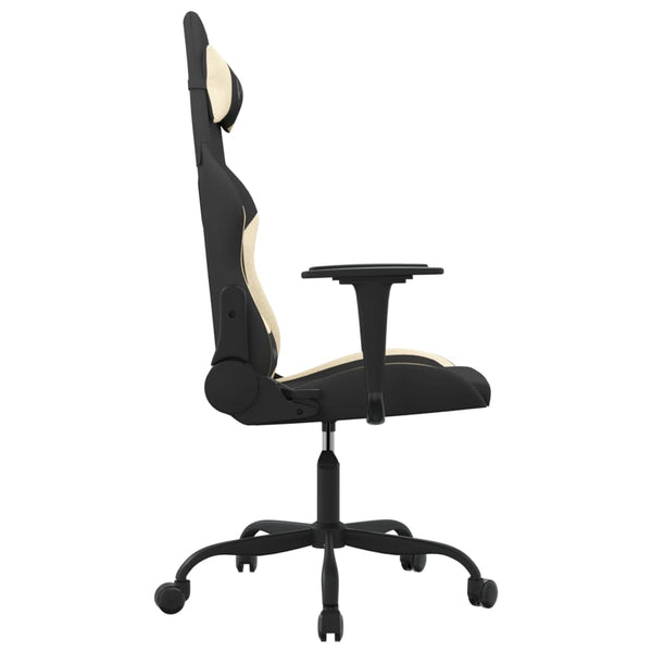 vidaXL Gaming Chair with Massage Function Black and Cream Fabric