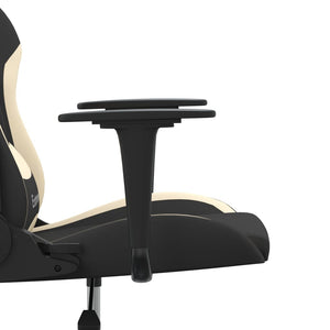 vidaXL Gaming Chair with Massage Function Black and Cream Fabric