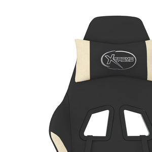 vidaXL Gaming Chair with Massage Function Black and Cream Fabric